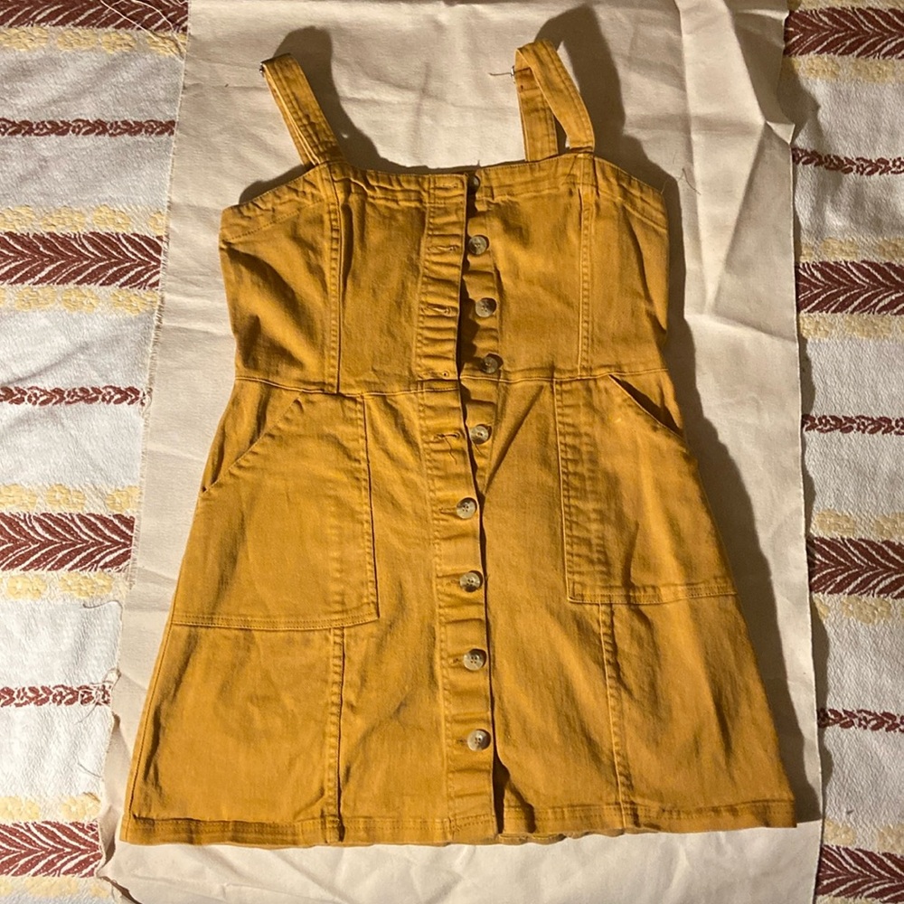 Gold denim dress
